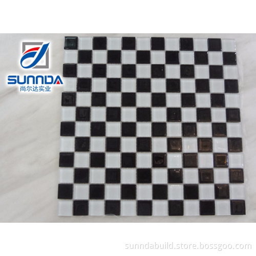 Sunnda all in stock classic glass balck and white mosaic tile